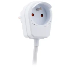 Prolongateur HO5VV-F 3m avec prise gigogne - Blanc - Zenitech