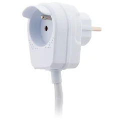 Prolongateur HO5VV-F 3m avec prise gigogne - Blanc - Zenitech