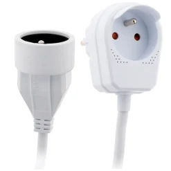 Prolongateur HO5VV-F 3m avec prise gigogne - Blanc - Zenitech