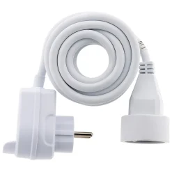 Prolongateur HO5VV-F 3m avec prise gigogne - Blanc - Zenitech