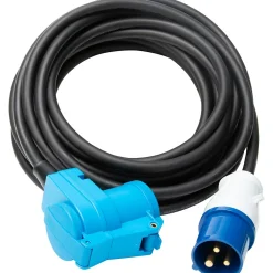 Prolongateur Schuko CEE P17 10m IP44 - Noir/Bleu - Protec