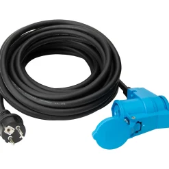 Prolongateur Schuko CEE P17 10m IP44 - Noir/Bleu - Protec