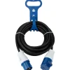 Prolongateur Schuko CEE P17 10m IP44 - Noir/Bleu - Protec