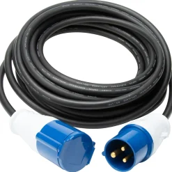 Prolongateur Schuko CEE P17 10m IP44 - Noir/Bleu - Protec