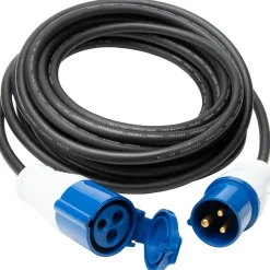 Prolongateur Schuko CEE P17 10m IP44 - Noir/Bleu - Protec