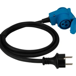 Prolongateur Schuko CEE P17 1,5m IP44 - Noir/Bleu - Protec