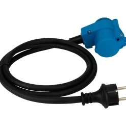 Prolongateur Schuko CEE P17 1,5m IP44 - Noir/Bleu - Protec
