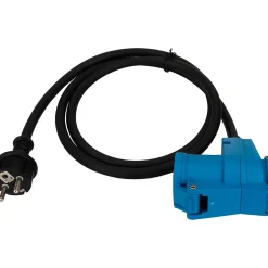 Prolongateur Schuko CEE P17 1,5m IP44 - Noir/Bleu - Protec