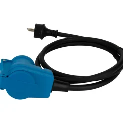 Prolongateur Schuko CEE P17 1,5m IP44 - Noir/Bleu - Protec