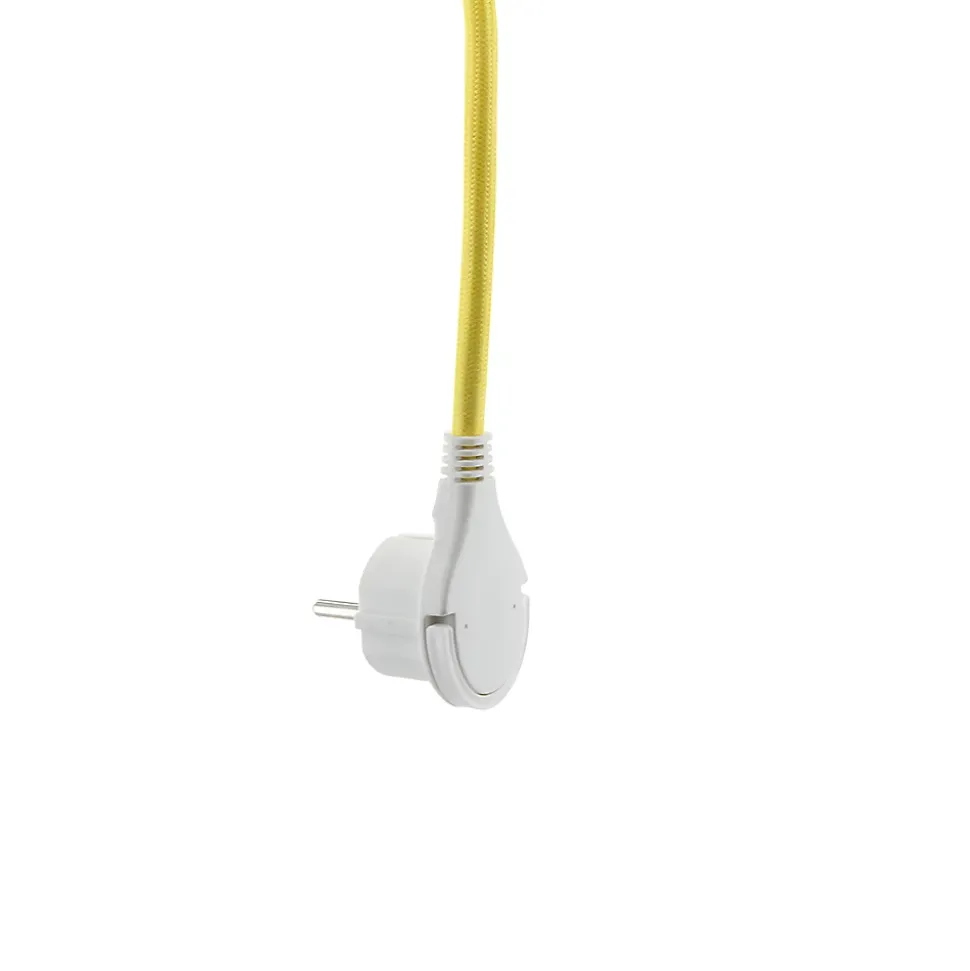 Prolongateur text. fiche plate 5m jaune/noir Chacon