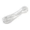 Prolongateur textile fiche plate 3m - blanc - Chacon