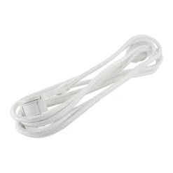 Prolongateur textile fiche plate 3m - blanc - Chacon