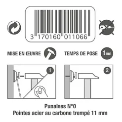 Punaise béton N°0 Le Crochet Francais vendue par 8 pièces