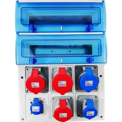 1332pv6 Coffret étanche Ip65 Pour 6 Prises Industrielles à Composer - 2 Rangées De 16 Modules - Solera Indubox