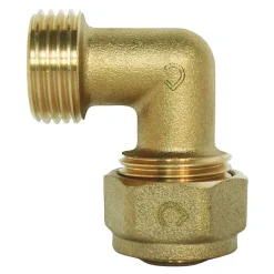 Raccord à compression SOMATHERM - Coude mâle - PER 10x12 - Fixation à visser