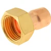 Raccord collet battu cuivre droit à souder sur tube cuivre Ø14 - sortie écrou tournant femelle 15/21 (1/2"), lot de 2