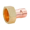 Raccord collet battu cuivre droit à souder sur tube cuivre Ø14 - sortie écrou tournant femelle 12/17 (3/8"), lot de 2