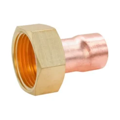 Raccord collet battu cuivre droit à souder sur tube cuivre Ø14 - sortie écrou tournant femelle 12/17 (3/8"), lot de 2