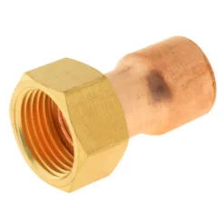 Raccord collet battu cuivre droit à souder sur tube cuivre Ø14 - sortie écrou tournant femelle 12/17 (3/8"), lot de 2