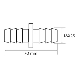 Raccord de jonction pour raccord ou allongement de tuyaux de machine 18x23 ou 18x25 mm