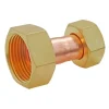 Raccord droit 2 écrous tournants Femelle 20/27 (3/4") - Femelle 15/21 (1/2") - douille cuivre