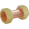 Raccord droit 2 écrous tournants Femelle 15/21 (1/2") - Femelle 15/21 (1/2") - douille cuivre