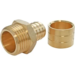 Raccord droit à glissement pour tube PER Ø12 - droit mâle 15/21 (1/2"), lot de 2