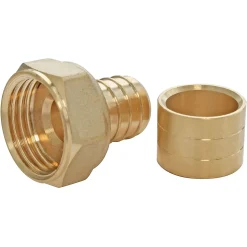 Raccord droit à glissement pour tube PER Ø16 - Femelle écrou tournant 20/27 (3/4"), lot de 2