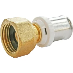 Raccord droit à sertir pour tube Multicouche Ø20 - droit femelle écrou tournant 15/21 (1/2")