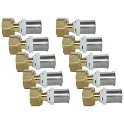 Raccord droit à sertir tube multicouche Ø16 mm femelle 1/2 Somatherm for you 10 pièces