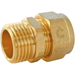 Raccord droit mâle PER à compression Ø16 - Mâle 15/21 (1/2")
