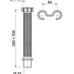 Raccord extensible Wirquin ø32 mm 700 mm