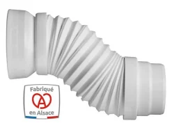 Raccord WC extensible MULTIDROIT - Extensibilité: 180-380mm - raccordement canalisation diam : 93 et 100 mm