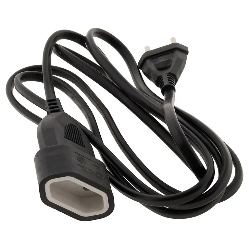 Rallonge de câble HO5VV-F 2x1mm² - 2m - noir - Zenitech