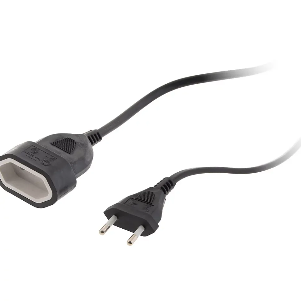 Rallonge de câble HO5VV-F 2x1mm² - 2m - noir - Zenitech