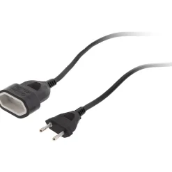 Rallonge de câble HO5VV-F 2x1mm² - 5m - noir - Zenitech