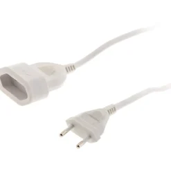 Rallonge de câble HO5VV-F 2x1mm² - 5m - blanc - Zenitech