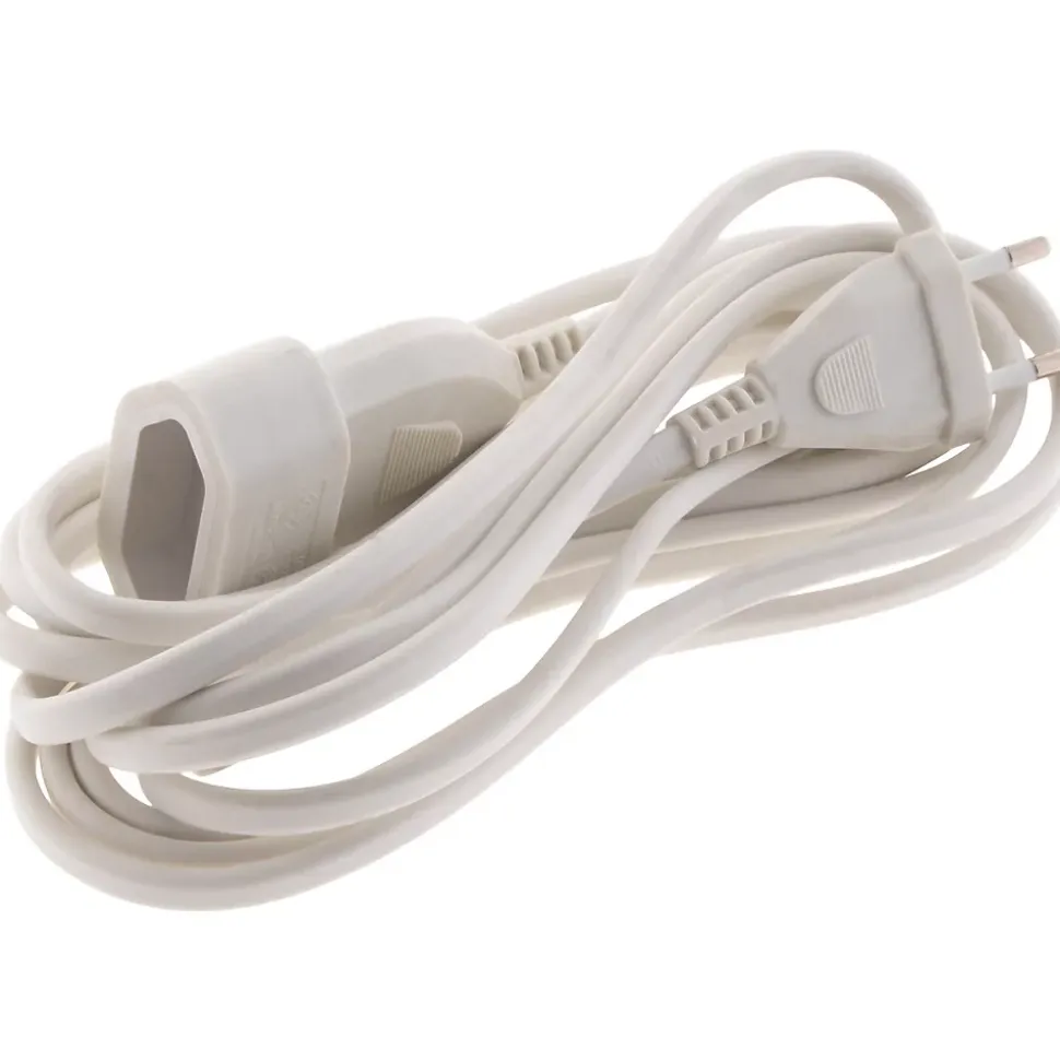 Rallonge de câble HO5VV-F 2x1mm² - 5m - blanc - Zenitech