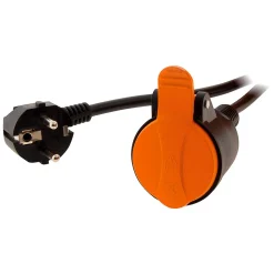 Rallonge IP44 5m + clip fixation orange Zenitech