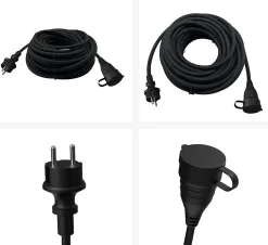 Rallonge électrique à clapet 25m HO7RNF noir 16A 230V Gao
