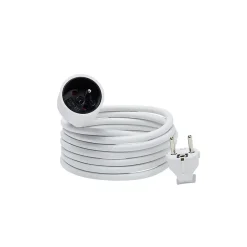 Rallonge électrique câble H05VVF 3G1,5 mm², 3680 W coloris blanc longueur 3 m