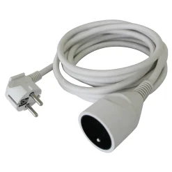 Rallonge électrique câble H05VVF 3G1,5 mm², 3680 W coloris blanc longueur 3 m