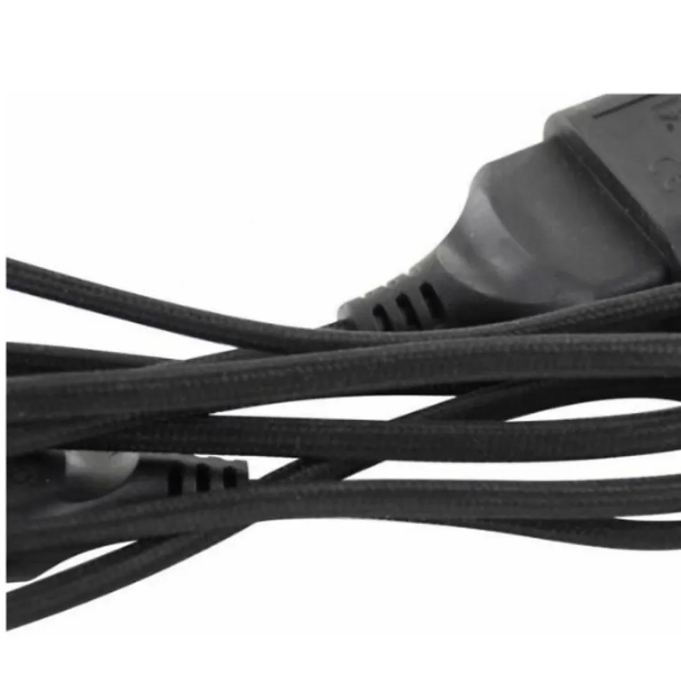 Rallonge électrique textile 1.5m - Noir - Chacon