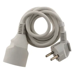 Rallonge 1,90m - HO3VVH2F 2x0,75mm² 6A - blanc - Zenitech