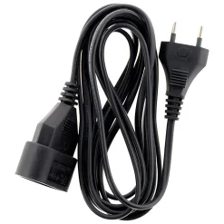 Rallonge 3m - HO3VVH2F 2x0,75mm² 6A - noir - Zenitech