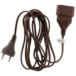 Rallonge 5m - HO3VVH2F 2x0,75mm² 6A - marron - Zenitech