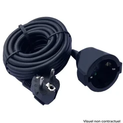 Rallonge Schuko HO5VV-F 3G1,5mm² 10m - noir - Zenitech