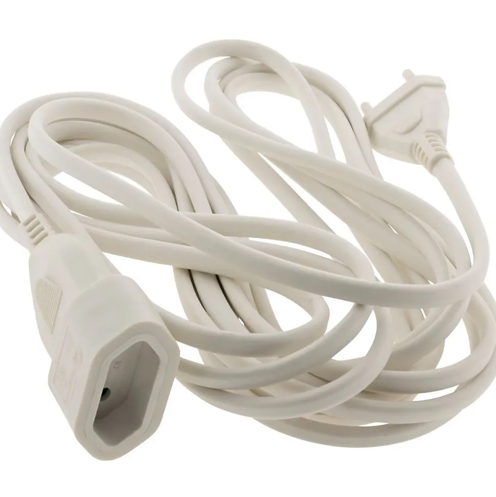 Rallonge Schuko HO5VV-F 3G1,5mm² 2m - blanc - Zenitech