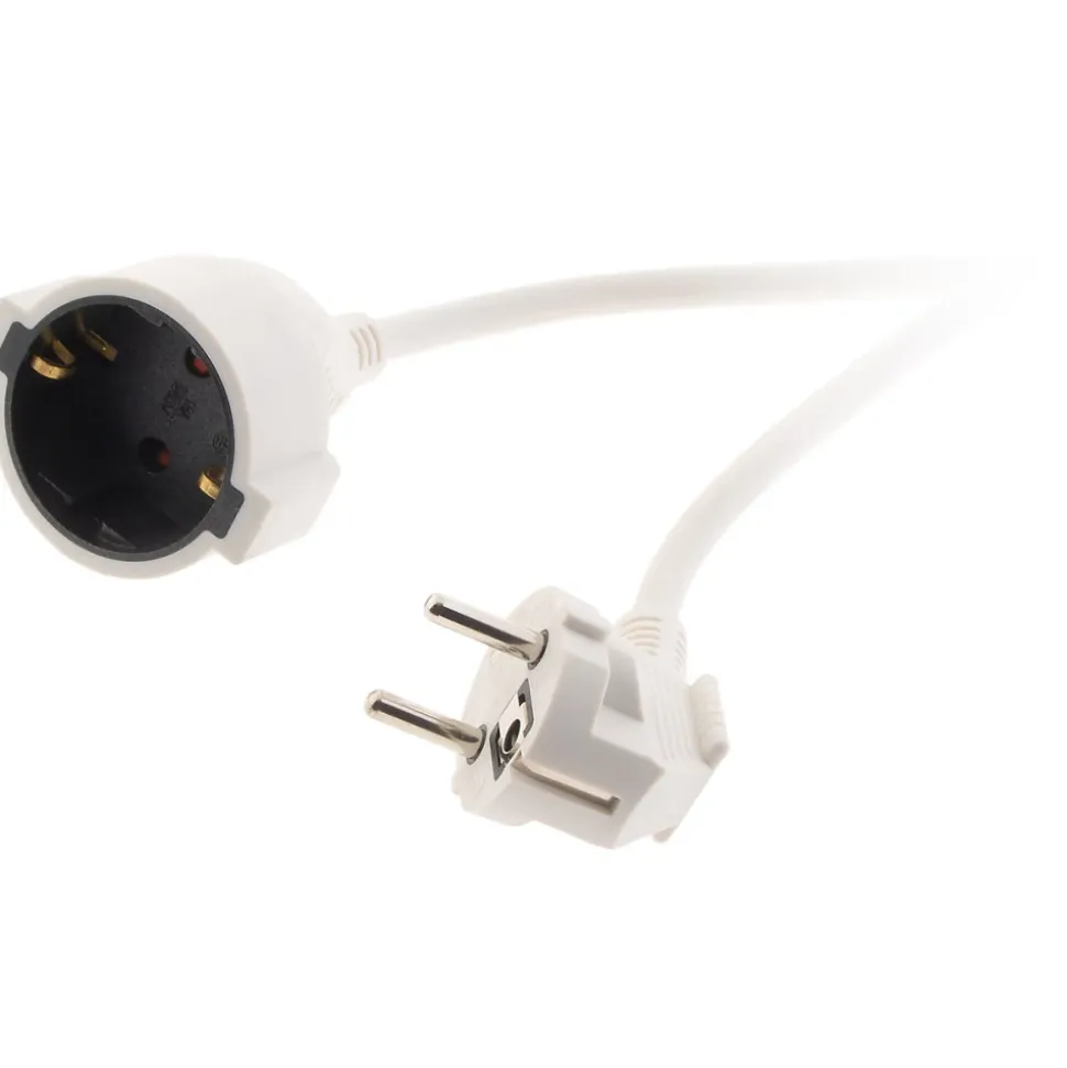 Rallonge Schuko HO5VV-F 3G1,5mm² 2m - blanc - Zenitech