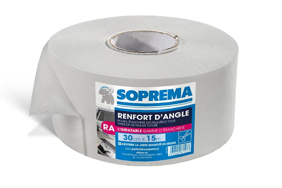Renfort d'angle Soprema blanc 30cm x 15m